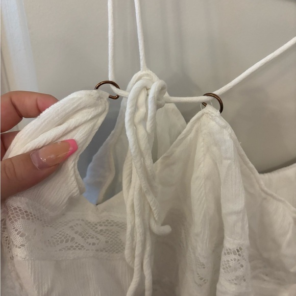 Free People white lace cropped flowy cami blouse size L - Picture 11 of 15